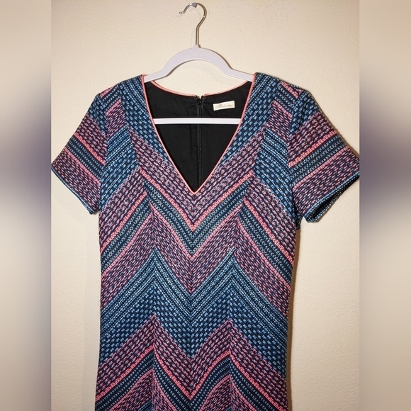 Shoshanna neon tweed Liasa chevron dress - Picture 6 of 13